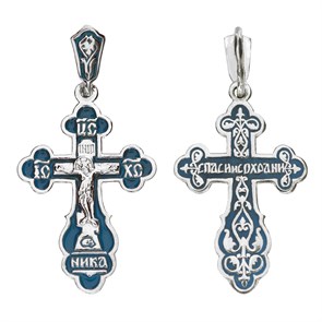 Крест серебряный Ag 925, коллекция Спаси и сохрани, c эмалью, 3,78 гр. КРС02241362