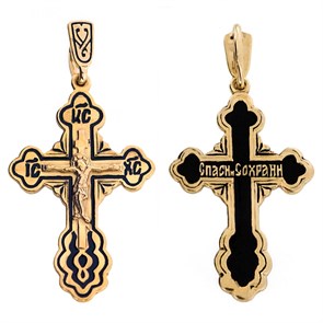 Крест серебряный Ag 925, коллекция Спаси и сохрани, c эмалью, 4,61 гр. КРС02241371