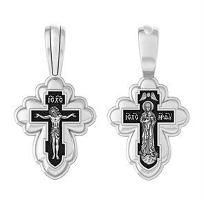 Крест серебряный Ag 925, коллекция Санкт-Петербург, лик Валаамская БМ, Чернение (оксидирование), 3,09 гр. КРС02241385