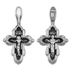 Крест серебряный Ag 925, коллекция Санкт-Петербург, лик Покров Пресвятой Богородицы, Чернение (оксидирование), 2,56 гр. КРС02241387