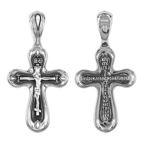 Крест серебряный Ag 925, коллекция Санкт-Петербург, с молитвой Кресту твоему поклоняемся, Владыко, Чернение (оксидирование), 3,14 гр. КРС02241389