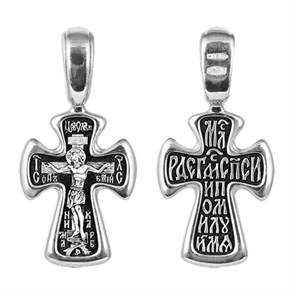 Крест серебряный Ag 925, коллекция Санкт-Петербург, с молитвой Милостивый Господи, спаси и помилуй мя, Чернение (оксидирование), 2,41 гр. КРС02241398