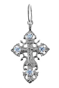 Крест серебряный Ag 925, коллекция Светоч, вставка Фианит, 1,12 гр. КРС02241441