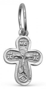Крест серебряный Ag 925, коллекция Спаси и сохрани, с молитвой Спаси и сохрани, Чернение (оксидирование), 0,79 гр. КРС02241452