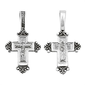 Крест серебряный Ag 925, коллекция Санкт-Петербург, лик Владимирская БМ, Чернение (оксидирование), 1,57 гр. КРС02241458