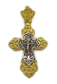 Крест позолоченный Ag 925/Au 585, коллекция Духовное наследие, с молитвой Спаси и сохрани, Позолота красная 585*, 3,39 гр. КРС02241489