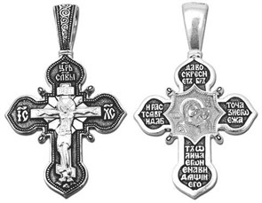 Крест серебряный Ag 925, коллекция Санкт-Петербург, лик Казанская БМ, Чернение (оксидирование), 10,67 гр. КРС02241494