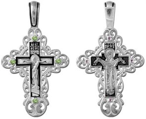 Крест серебряный Ag 925, коллекция Санкт-Петербург, вставка Фианит, Чернение (оксидирование), 4,2 гр. КРС02241499