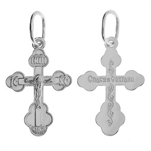 Крест серебряный Ag 925, коллекция Иваново, Родий, 0,67 гр. КРС02241526