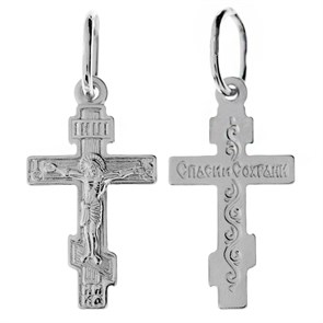 Крест серебряный Ag 925, коллекция Иваново, Родий, 0,54 гр. КРС02241535