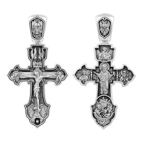 Крест серебряный Ag 925, коллекция Акимов, лик Николай Св., Чернение (оксидирование), 5,62 гр. КРС02241723