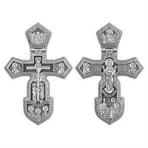 Крест серебряный Ag 925, коллекция Акимов, лик Оранта БМ, Троица Св., Чернение (оксидирование), 88,57 гр. КРС02241729