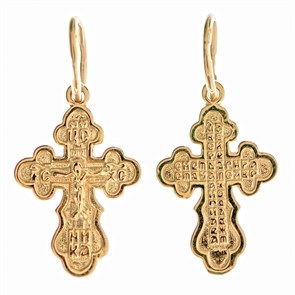 Крест золотой Au 585, коллекция Золотая филигрань, с молитвой Да воскреснет Бог..., 1,11 гр. КРС02241758
