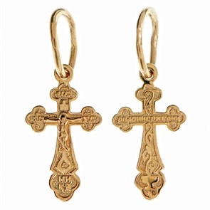 Крест золотой Au 585, коллекция Золотая филигрань, с молитвой Спаси и сохрани, 0,46 гр. КРС02241761