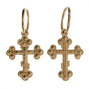 Крест золотой Au 585, коллекция Золотая филигрань, с молитвой Спаси и сохрани, 0,84 гр. КРС02241764