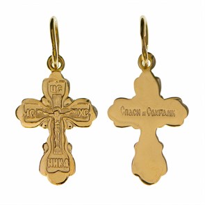 Крест золотой Au 585, коллекция Золотая филигрань, с молитвой Спаси и сохрани, 0,87 гр. КРС02241789