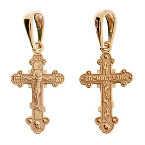 Крест золотой Au 585, коллекция Иваново, с молитвой Спаси и сохрани, 1,17 гр. КРС02241837