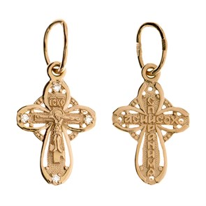 Крест золотой Au 585, коллекция Иваново, вставка Фианит, 1,22 гр. КРС02241843