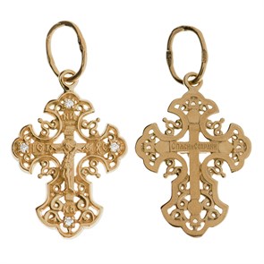 Крест золотой Au 585, коллекция Иваново, вставка Фианит, 1,46 гр. КРС02241844