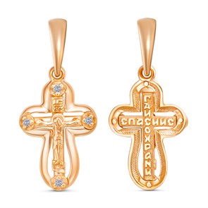 Крест золотой Au 585, вставка Фианит, 1,01 гр. КРС02241846