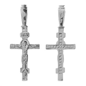 Крест серебряный Ag 925, коллекция Спаси и сохрани, с молитвой Спаси и сохрани, 1,69 гр. КРС02241904