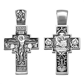 Крест серебряный Ag 925, коллекция Санкт-Петербург, лик Богородица, Чернение (оксидирование), 11,03 гр. КРС02241931