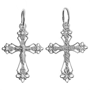 Крест серебряный Ag 925, коллекция Царь Славы, вставка Фианит, 0,75 гр. КРС02241958