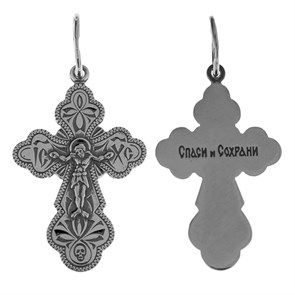 Крест серебряный Ag 925, коллекция Спаси и сохрани, Чернение (оксидирование), 1,27 гр. КРС02241960
