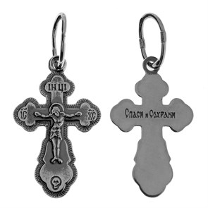 Крест серебряный Ag 925, коллекция Спаси и сохрани, с молитвой Спаси и сохрани, Чернение (оксидирование), 1,9 гр. КРС02241969