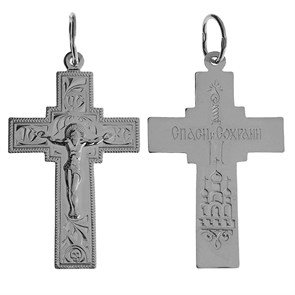 Крест серебряный Ag 925, коллекция Спаси и сохрани, с молитвой Спаси и сохрани, 2,84 гр. КРС02241984
