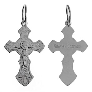 Крест серебряный Ag 925, коллекция Спаси и сохрани, с молитвой Спаси и сохрани, 1,29 гр. КРС02241989