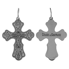 Крест серебряный Ag 925, коллекция Спаси и сохрани, Чернение (оксидирование), 2,5 гр. КРС02242003