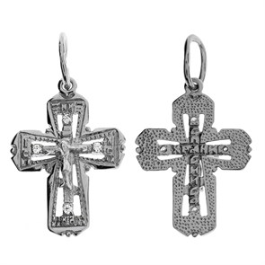 Крест серебряный Ag 925, коллекция Царь Славы, вставка Фианит, 1,08 гр. КРС02242018