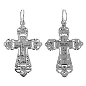 Крест серебряный Ag 925, коллекция Царь Славы, вставка Фианит, 1,85 гр. КРС02242019