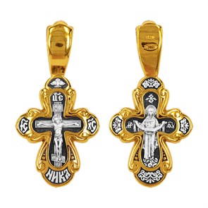 Крест позолоченный Ag 925/Au 585, коллекция Санкт-Петербург, лик Покров Пресвятой Богородицы, Позолота желтая 999*, 4,88 гр. КРС02242040