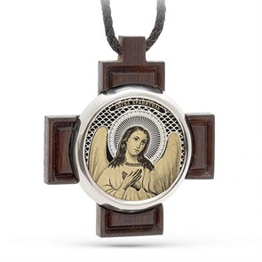 Крест серебряный Ag 925, коллекция Обсидиан, лик Ангел-Хранитель, 1 гр. КРС02242045