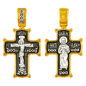 Крест позолоченный Ag 925/Au 585, коллекция Санкт-Петербург, Позолота желтая 999*, 4,78 гр. КРС02242062