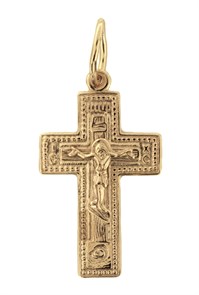 Крест позолоченный Ag 925/Au 585, коллекция Иваново, с молитвой Спаси и сохрани, Позолота красная 585*, 1,26 гр. КРС02242089