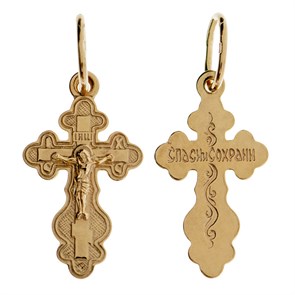 Крест позолоченный Ag 925/Au 585, коллекция Иваново, Позолота красная 585*, 0,68 гр. КРС02242099