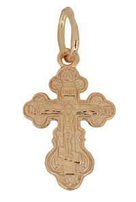 Крест позолоченный Ag 925/Au 585, коллекция Иваново, с молитвой Спаси и сохрани, Позолота красная 585*, 0,6 гр. КРС02242100