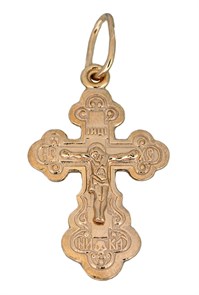 Крест позолоченный Ag 925/Au 585, коллекция Иваново, Позолота красная 585*, 1,55 гр. КРС02242113