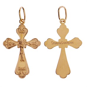 Крест позолоченный Ag 925/Au 585, коллекция Иваново, Позолота красная 585*, 0,99 гр. КРС02242118