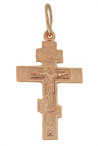 Крест позолоченный Ag 925/Au 585, коллекция Иваново, с молитвой Спаси и сохрани, Позолота красная 585*, 1,63 гр. КРС02242121