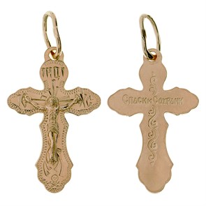 Крест позолоченный Ag 925/Au 585, коллекция Москва златоглавая-2, Позолота красная 585*, 1,2 гр. КРС02242124