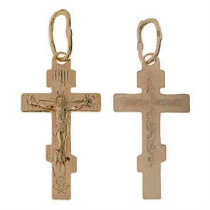 Крест позолоченный Ag 925/Au 585, коллекция Москва златоглавая-2, Позолота красная 585*, 0,96 гр. КРС02242131