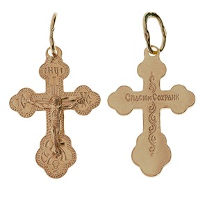 Крест позолоченный Ag 925/Au 585, коллекция Москва златоглавая-2, Позолота красная 585*, 1,34 гр. КРС02242134