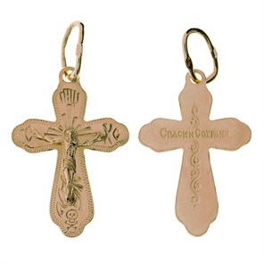 Крест позолоченный Ag 925/Au 585, коллекция Москва златоглавая-2, Позолота красная 585*, 1,41 гр. КРС02242135