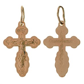 Крест позолоченный Ag 925/Au 585, коллекция Москва златоглавая-2, Позолота красная 585*, 1,29 гр. КРС02242136