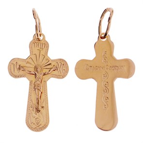 Крест позолоченный Ag 925/Au 585, коллекция Москва златоглавая-2, Позолота красная 585*, 1,46 гр. КРС02242137