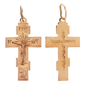 Крест позолоченный Ag 925/Au 585, коллекция Москва златоглавая-2, Позолота красная 585*, 1,8 гр. КРС02242140